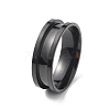 201 Stainless Steel Grooved Finger Ring RJEW-WH0004-32G-EB-1