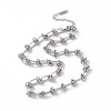 304 Stainless Steel Kont Link Chain Necklace for Men Women NJEW-P269-02P-1