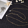 2Pcs 2 Colors Teardrop Alloy Clear Cubic Zirconia Tassel Sexy Body Chains AJEW-CY0001-26-3