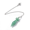 Natural Green Aventurine Pointed Dowsing Pendulums AJEW-B020-05P-01-2