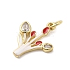 Brass Micro Pave Cubic Zirconia Pendants KK-A278-01B-01G-2