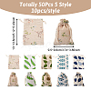 Kissitty 50Pcs 5 Style Cotton and Linen Packing Pouches ABAG-KS0001-02-3