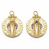 Brass Micro Pave Cubic Zirconia Pendants ZIRC-T014-021A-NF-1