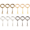 16Pcs 4 Colors Alloy Spring Gate Rings HJEW-AB00522-1