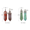 14Pcs 14 Style Chakra Natural & Synthetic Gemstone Pointed Pendants G-LS0001-76-3