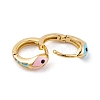 Snake Brass Enamel Hoop Earrings for Women EJEW-E309-01G-3