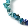 Natural Quartz Crystal & Lapis Lazuli & Apatite & Amethyst & Dyed Howlite Chip Beaded Stretch Bracelets for Women BJEW-JB10817-3