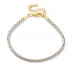 Polyester Cord Braided Bracelet Makings MAK-Z003-01G-15-1