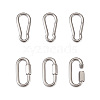 6Pcs 2 Style 304 Stainless Steel Rock Climbing Carabiners STAS-TA0001-33P-1