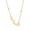 Stainless Steel Heart Beat Pendant Necklace with Satellite Chains JP5983-1