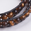 Natural Tiger Eye Wrap Bracelet BJEW-JB03613-04-2