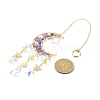 Natural Amethyst Moon Pendant Decorations HJEW-JM01166-3