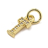 Initial Letter Brass with Cubic Zirconia Charms KK-Q814-26T-G-2