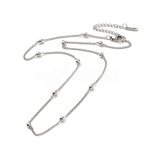 Non-Tarnish 304 Stainless Steel Satellite Chain Necklace for Men Women NJEW-E076-01P