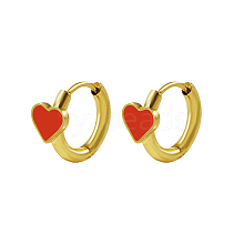 Natural Shell Heart Hoop Earrings AJEW-U002-02G