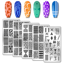 Stainless Steel DIY Nail Art Templates MRMJ-WH0098-002