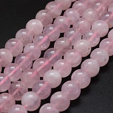Natural Madagascar Rose Quartz Beads Strands G-K285-33-6mm-02