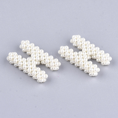 Handmade ABS Plastic Imitation Pearl Woven Beads FIND-T039-18-H-1