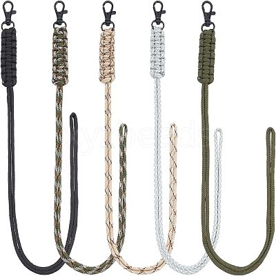 5Pcs 5 Colors Polypropylene Fiber Braided Neck Lanyards AJEW-NB0003-55-1
