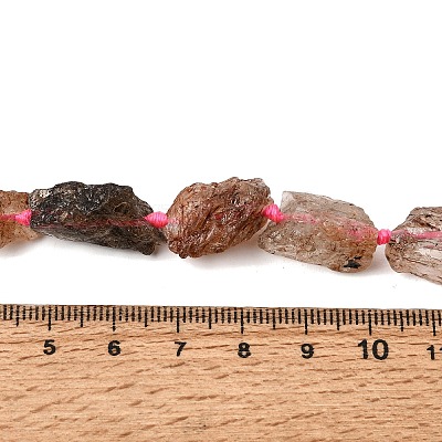 Raw Rough Natural Black Gold Rutilated Quartz Beads Strands GG-CBA4808-G01-02-1