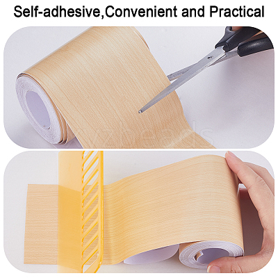 1 Roll PVC Imitation Wood Grain Adhesive Tape DIY-GF0008-40A-1