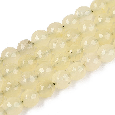 Dyed Natural White Jade Beads Strands G-T139-8mm-60-13-1