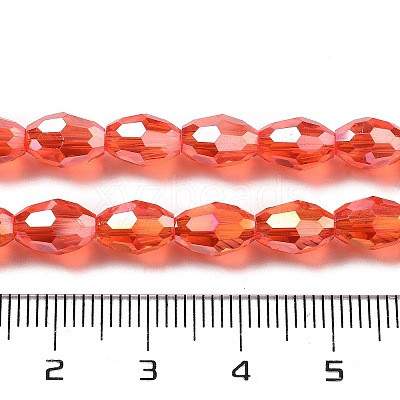 Transparent Electroplate Glass Beads Strands EGLA-A037-T6x8mm-B09-1