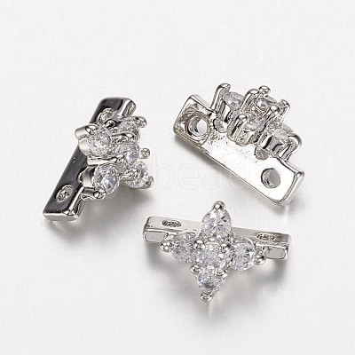 Electrophoresis Brass Cubic Zirconia Pendants ZIRC-P047-15P-1