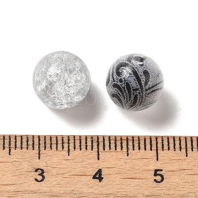 Duotone Spray Painted Crackle Acrylic Beads OACR-G029-02C-1