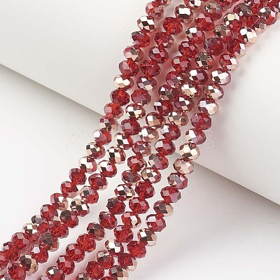 Electroplate Transparent Glass Beads Strands EGLA-A034-T8mm-N12-1