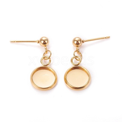 304 Stainless Steel Stud Earring Settings STAS-L226-019I-G-1