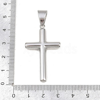 316 Surgical Stainless Steel & Clear Cubic Zirconia Pendants STAS-A137-03C-P-1