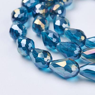 Electroplate Glass Beads Strands EGLA-D015-15x10mm-31-1