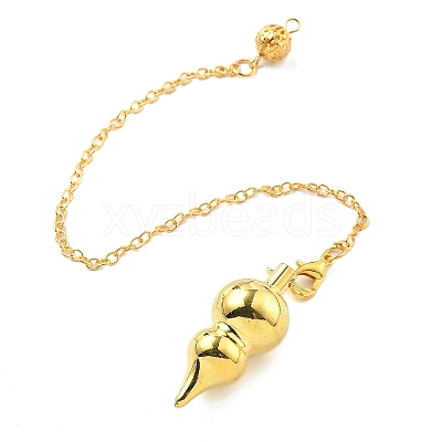 Brass Dowsing Pendulum Big Pointed Gourd Pendants KK-H491-07G-1