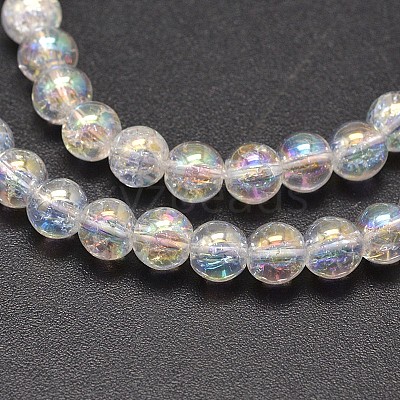 Electroplate Synthetic Crackle Quartz Bead Strands EGLA-J067-6mm-AB01-1