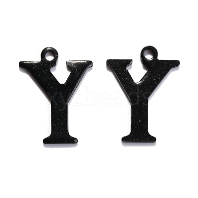 304 Stainless Steel Alphabet Charms STAS-H122-Y-EB-1