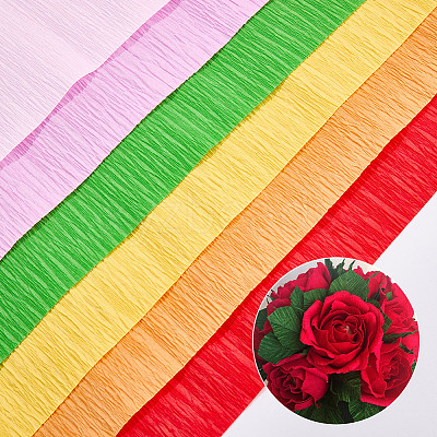 6 Rolls 6 Colors Handmade Crepe Paper DIY-CP0012-89E-1