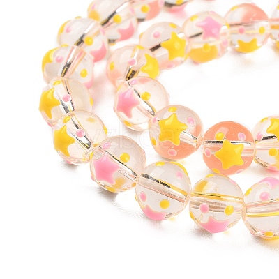 Transparent Glass Beads Strands LAMP-F032-06-1
