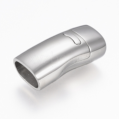Tarnish Resistant 304 Stainless Steel Magnetic Clasps with Glue-in Ends STAS-F130-18P-1