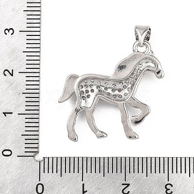 Brass Micro Pave Clear Cubic Zirconia Pendants KK-B177-12P-1