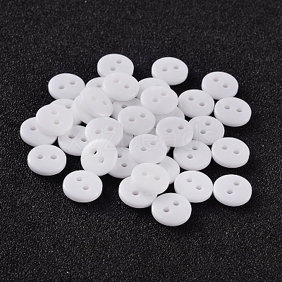 2-Hole Flat Round Resin Sewing Buttons for Costume Design BUTT-E119-36L-19-1