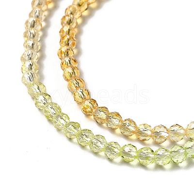 Transparent Gradient Color Glass Beads Strands X1-GLAA-H021-01B-15-1