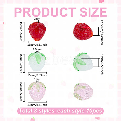 30Pcs 3 Styles Handmade Lampwork Beads LAMP-PH0001-46-1