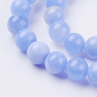 Natural Striped Agate/Banded Agate Bead Strands G-G962-8mm-15-1