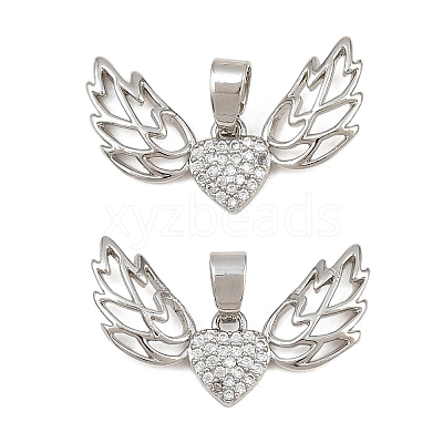 Brass Micro Pave Clear Cubic Zirconia Pendants CU-CBA6A75-08B-P-1