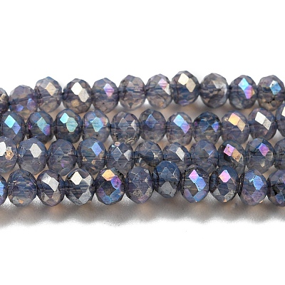 Transparent Baking Paint Glass Beads Strands DGLA-F002-02B-01-1