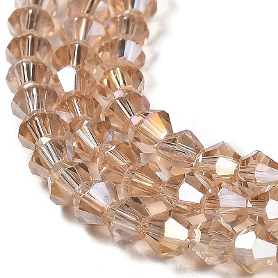 Transparent Electroplate Glass Beads Strands EGLA-S056-4mm-19-1