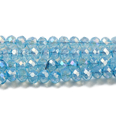 Transparent Baking Paint Glass Beads Strands DGLA-F002-02B-04-1