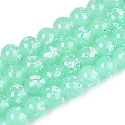 Baking Paint Glass Beads Strands DGLA-N015-10mm-07-1