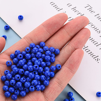 Opaque Acrylic Beads X-MACR-S370-C6mm-10-1